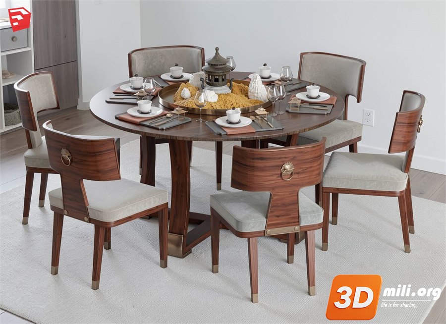 Dining Table Set Skp Files